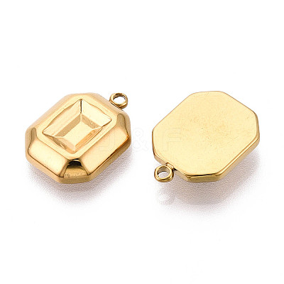304 Stainless Steel Pendant Cabochon Settings STAS-T065-85G-1