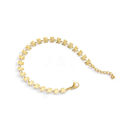 304 Stainless Steel Butterfly Link Chain Bracelets for Women WG8B455-02-1