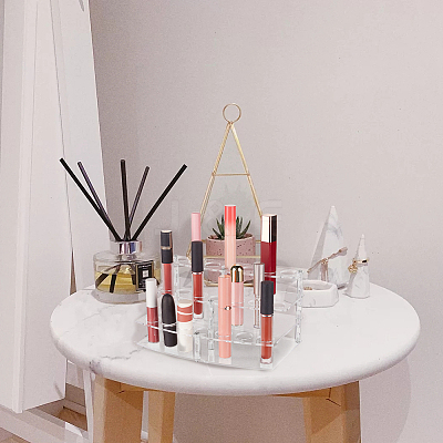 3-Tier 21-Hole Acrylic Lipstick Display Stands ODIS-WH0002-51-1