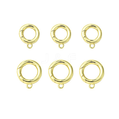 6Pcs 2 Styles Rack Plating Brass Spring Gate Clasps KK-CJ0002-61-1