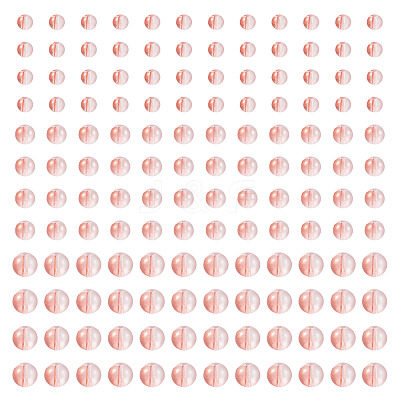 300Pcs Frosted Transparent Glass Beads GLAA-TA0002-78D-1