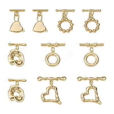 10 Sets 5 Styles Brass Toggle Clasps KK-PJ0001-25-1