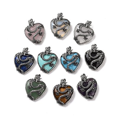 Natural & Synthetic Mixed Gemstone Pendants G-A207-04AS-1