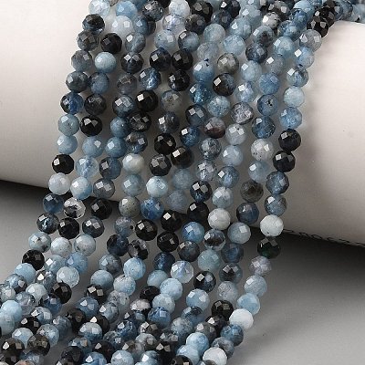 Natural Devil Blue Aquamarine Beads Strands G-K376-A06-4mm-1