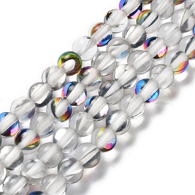 Synthetic Moonstone Beads Strands G-P528-J01-08-1
