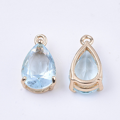 Transparent Glass Charms X-GLAA-T007-11C-1