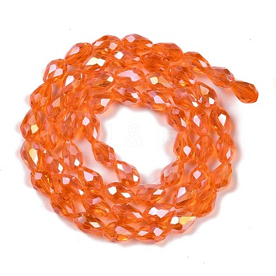 Transparent Electroplate Glass Beads Strands EGLA-N013-T10mm-B09-1