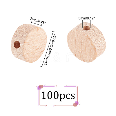 Beech Wood Beads WOOD-PH0009-53-1