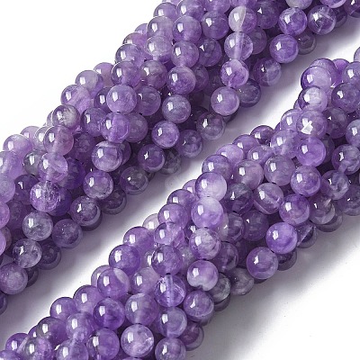 Natural Amethyst Beads Strands G-M445-8MM-01A-1
