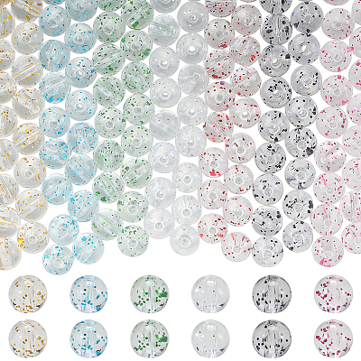 350Pcs 7 Colors Transparent Acrylic Beads MACR-PA0001-26-1