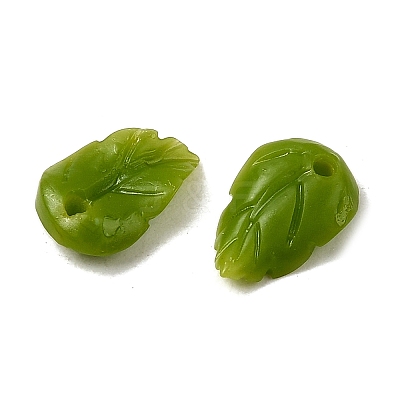 Synthetic Coral Dyed Leaf Charms CORA-Q034-01-07-1