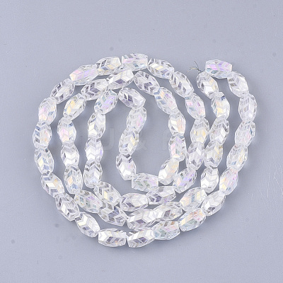 Electroplate Glass Beads Strands EGLA-T018-02-C04-1