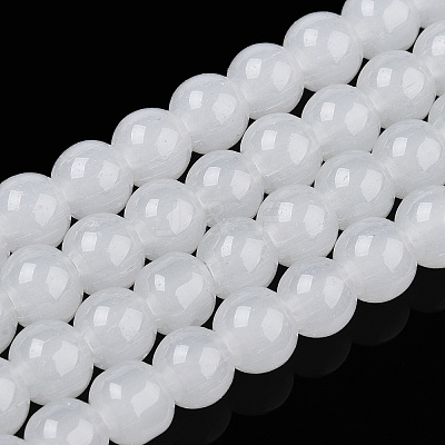 Imitation Jade Glass Beads Strands GLAA-T032-J6mm-01-1