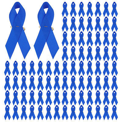 Awareness Ribbon Nylon Brooch JEWB-WH0056-008B-1