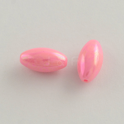 AB Color Plated Rice Acrylic Beads X-SACR-Q106-09-1