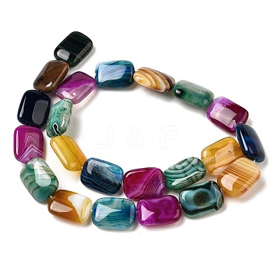 Natural Striped Agate/Banded Agate Beads Strands G-B137-B01-01-1