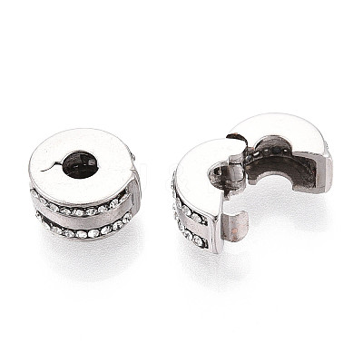 Alloy Rhinestone European Beads FIND-N009-07G-1