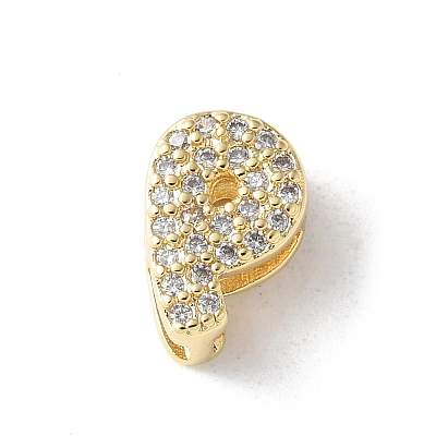 Brass Micro Pave Clear Cubic Zirconia Initial Multi-strand Links KK-S520-01G-16-1