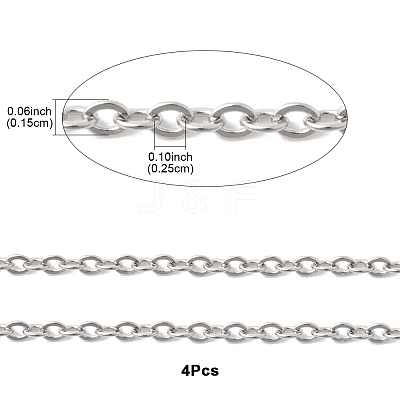 4Pcs 304 Stainless Steel Cable Chain Necklace Making STAS-FS0001-81P-1