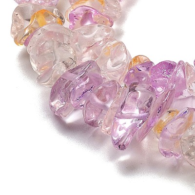 Transparent Crackle Glass Beads Strands GLAA-U004-01H-1