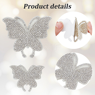 10Pcs 2 Styles Glass Rhinestone Car Stickers STIC-GF0001-42B-1