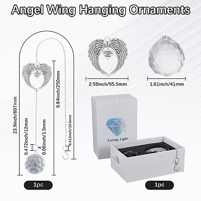 Alloy Angel Wing Hanging Ornaments AJEW-WH20080-05A-1