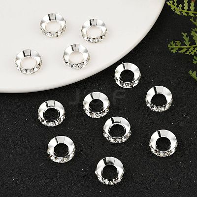 Brass Rhinestone Spacer Beads RB-A020-14mm-01S-1