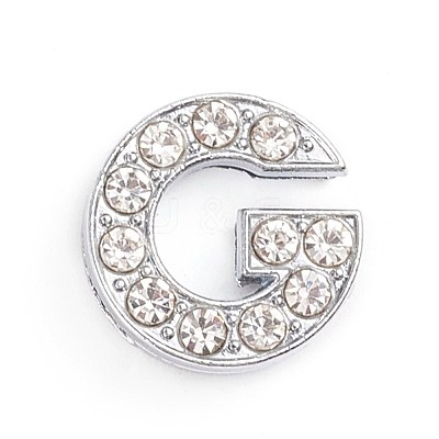 Alloy Slide Charms ALRI-WH0005-09G-P-1