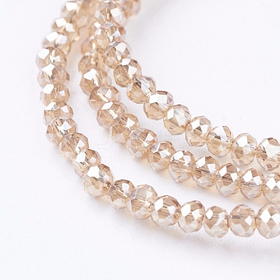 Electroplate Glass Beads Strands EGLA-J025-F16-1