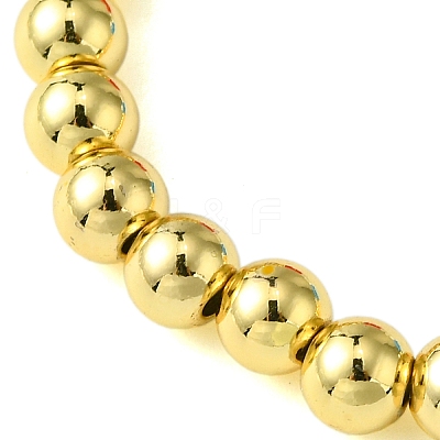 Independence Day 6mm Round Brass & Handmade Polymer Clay Beaded Stretch Bracelets for Women BJEW-JB10590-1
