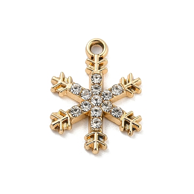 UV Plating Alloy Rhinestone Pendants PALLOY-D026-17G-1
