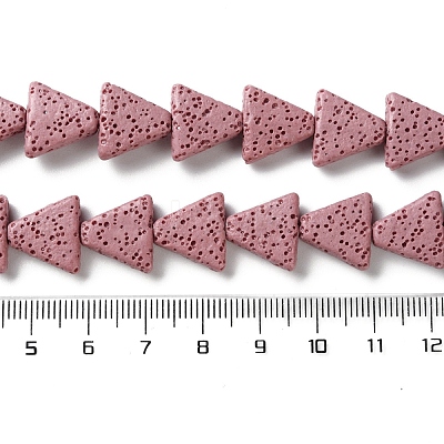 Triangle Dyed Natural Lava Rock Beads Strands G-O126-04A-05-1