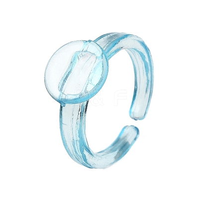 Children's Transparent Plastic Open Cuff Ring Components KY-C022-01-1