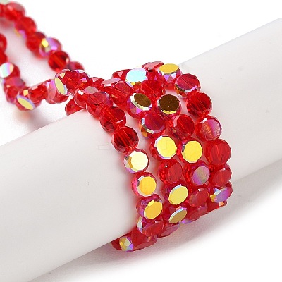 Transparent Electroplate Glass Beads Strands GLAA-Q099-A01-09-1