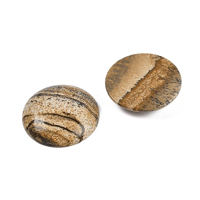 Natural Picture Jasper Cabochons G-H1596-FR-25mm-17-1