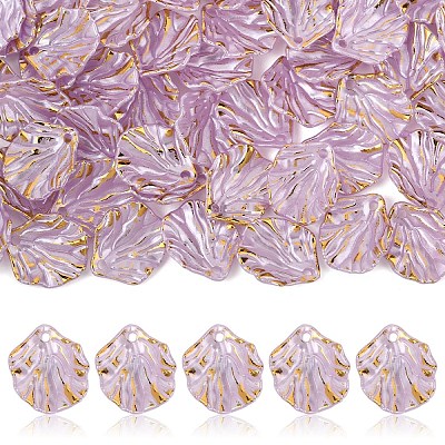 100Pcs Opaque Acrylic Pendants MACR-YW0004-08F-1