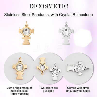 12Pcs 2 Colors 201 Stainless Steel Pendants STAS-DC0006-33-1
