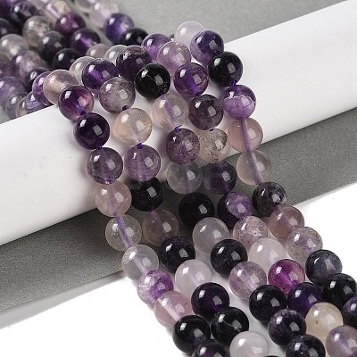 Natural Purple Fluorite Beads Strands G-P530-B08-03-1