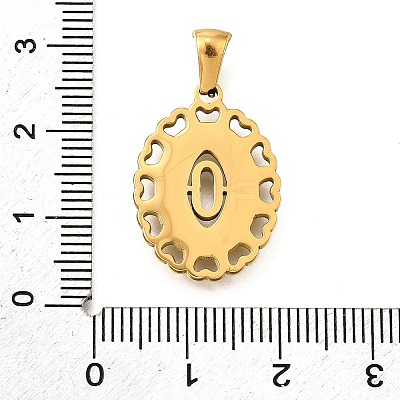 Golden 304 Stainless Steel Pendants STAS-K300-02G-O-1