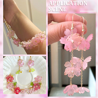 100Pcs 4 Styles Transparent Acrylic Bead Caps OACR-BM0001-09B-1