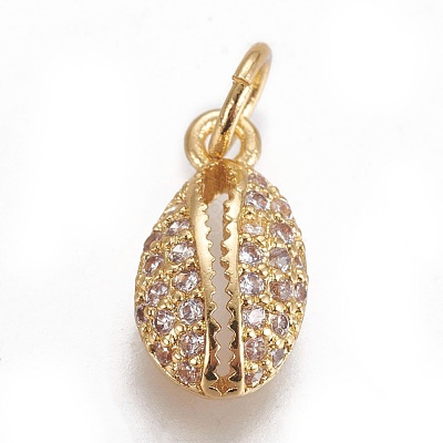 Brass Micro Pave Cubic Zirconia Charms ZIRC-E145-80-1