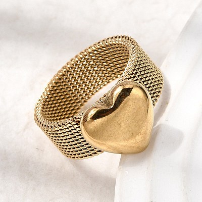 304 Stainless Steel Finger Rings for Women RJEW-K258-11G-1