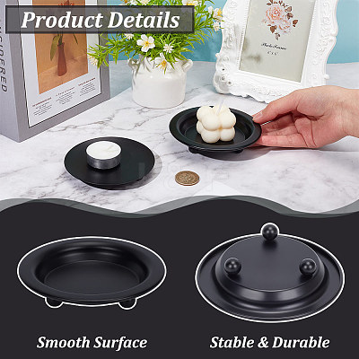 4Pcs 2 Styles Iron Candle Holder AJEW-FG0003-38-1