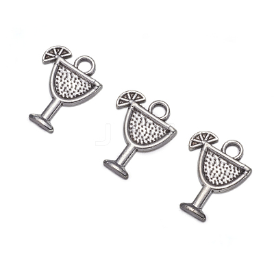 Tibetan Style Tropical drink Alloy Pendants X-TIBEB-A14275-AS-LF-1