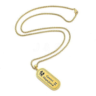 Constellation 304 Stainless Steel Micro Pave Clear Cubic Zirconia Wheat Chain Pendant Necklaces for Women Men LS-NJEW-U007-01E-1