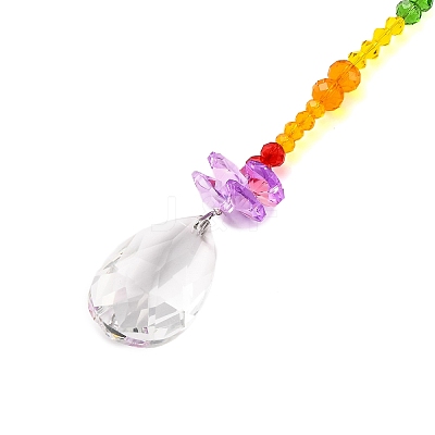 Glass & Iron Sun Catcher Pendant HJEW-K047-02P-03-1