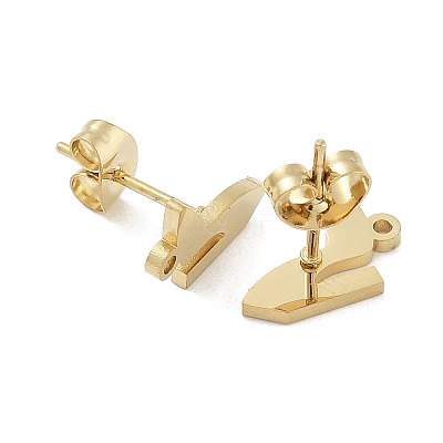 High-heeled Shoes Ion Plating(IP) 304 Stainless Steel Stud Earring Findings STAS-I206-117G-1