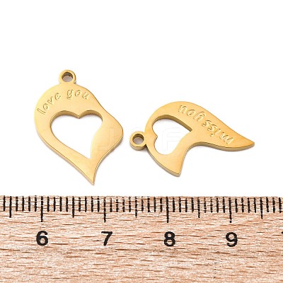 304 Stainless Steel Split Pendants STAS-H235-03C-G-1
