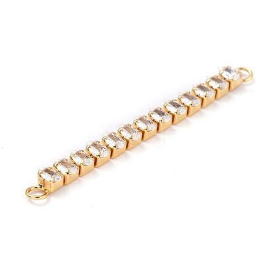 Brass Clear Teardrop Cubic Zirconia Links Connectors ZIRC-G170-20G-1