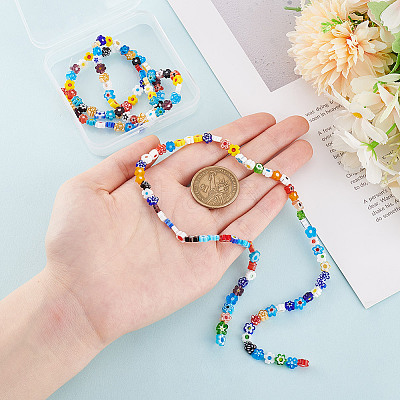 2 Strands Handmade Millefiori Glass Bead LAMP-GO0001-16-1